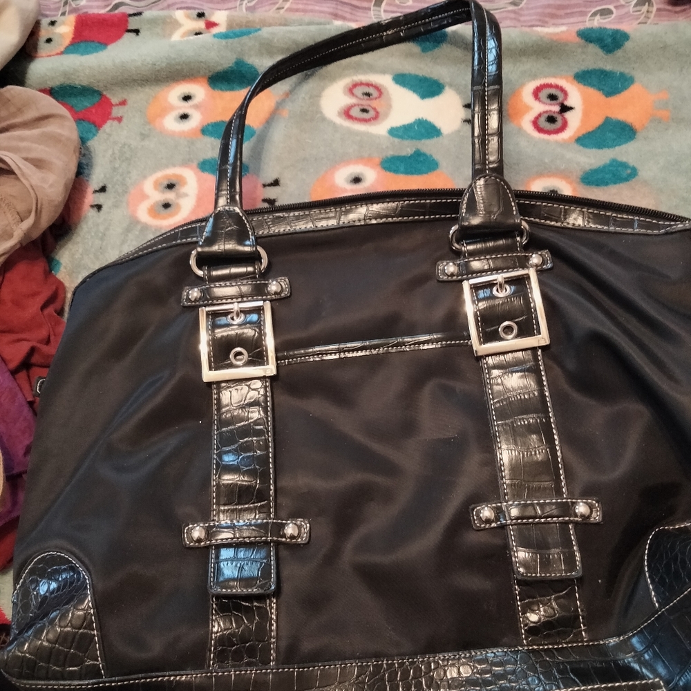 Kathy van Zeeland satchel purse.large .black.
